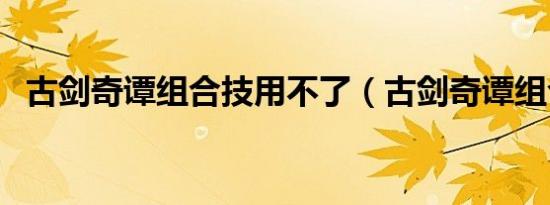 古剑奇谭组合技用不了（古剑奇谭组合技）