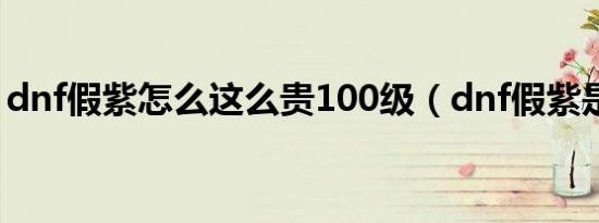 dnf假紫怎么这么贵100级（dnf假紫是什么）