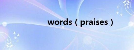 words（praises）