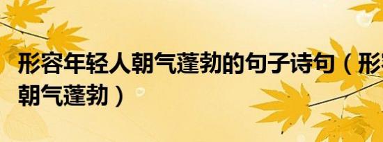 形容年轻人朝气蓬勃的句子诗句（形容年轻人朝气蓬勃）