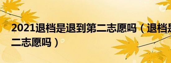 2021退档是退到第二志愿吗（退档是退到第二志愿吗）