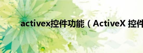 activex控件功能（ActiveX 控件）