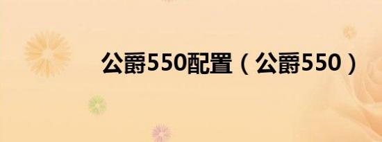 公爵550配置（公爵550）