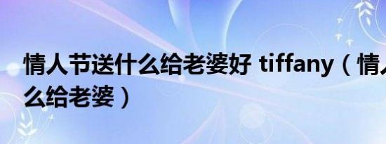 情人节送什么给老婆好 tiffany（情人节送什么给老婆）