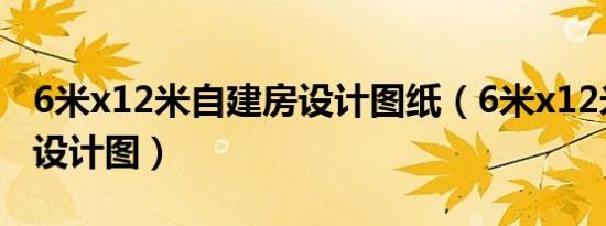 6米x12米自建房设计图纸（6米x12米自建房设计图）