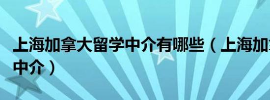 上海加拿大留学中介有哪些（上海加拿大留学中介）