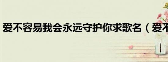 爱不容易我会永远守护你求歌名（爱不容易）