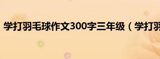 学打羽毛球作文300字三年级（学打羽毛球）