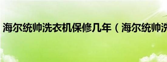 海尔统帅洗衣机保修几年（海尔统帅洗衣机）