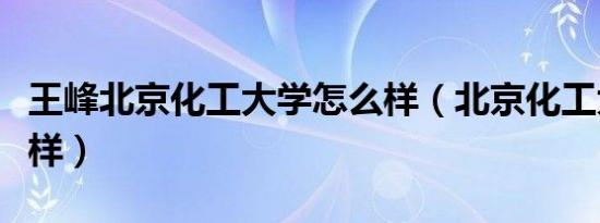 王峰北京化工大学怎么样（北京化工大学怎么样）