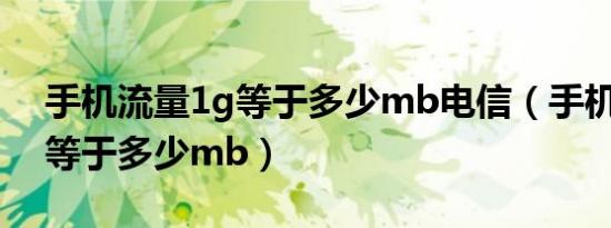 手机流量1g等于多少mb电信（手机流量1g等于多少mb）