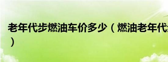 老年代步燃油车价多少（燃油老年代步车报价）