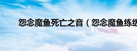 怨念魔鱼死亡之音（怨念魔鱼练级）