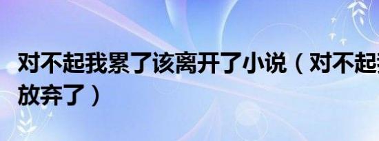 对不起我累了该离开了小说（对不起我累了想放弃了）