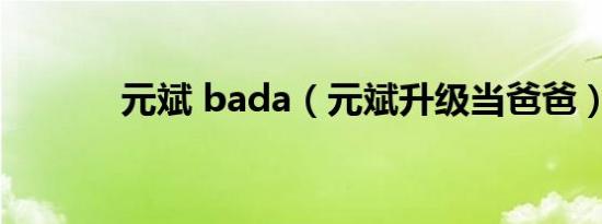 元斌 bada（元斌升级当爸爸）