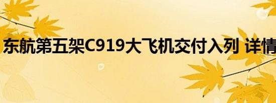 东航第五架C919大飞机交付入列 详情是怎样