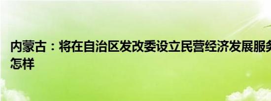 内蒙古：将在自治区发改委设立民营经济发展服务局 详情是怎样