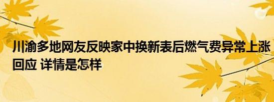 川渝多地网友反映家中换新表后燃气费异常上涨，当地官方回应 详情是怎样