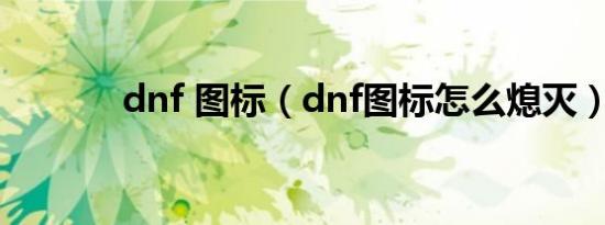 dnf 图标（dnf图标怎么熄灭）