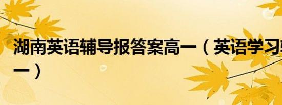 湖南英语辅导报答案高一（英语学习辅导报高一）