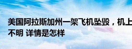 美国阿拉斯加州一架飞机坠毁，机上2人伤亡不明 详情是怎样