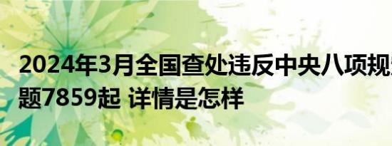 2024年3月全国查处违反中央八项规定精神问题7859起 详情是怎样