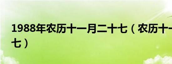 1988年农历十一月二十七（农历十一月二十七）