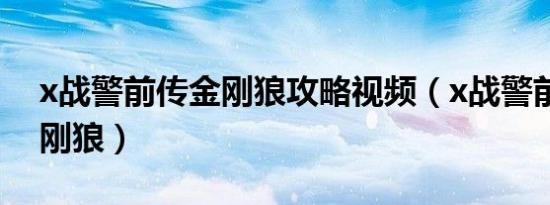 x战警前传金刚狼攻略视频（x战警前传之金刚狼）