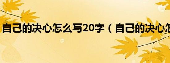 自己的决心怎么写20字（自己的决心怎么写）