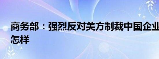 商务部：强烈反对美方制裁中国企业 详情是怎样