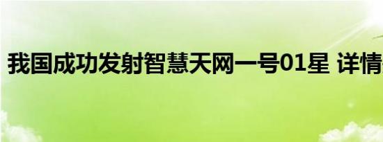 我国成功发射智慧天网一号01星 详情是怎样