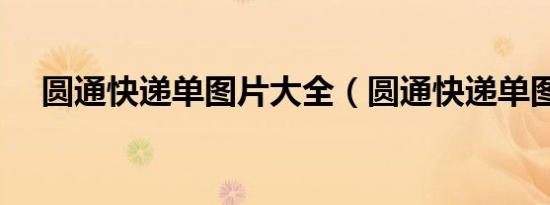 圆通快递单图片大全（圆通快递单图片）