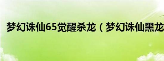 梦幻诛仙65觉醒杀龙（梦幻诛仙黑龙逆袭）