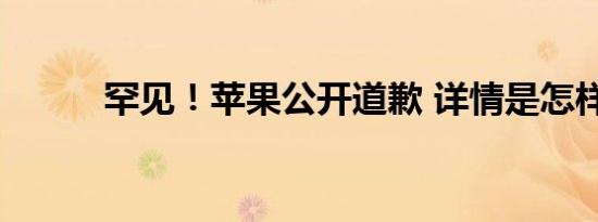 罕见！苹果公开道歉 详情是怎样