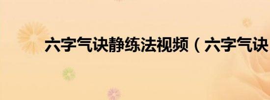 六字气诀静练法视频（六字气诀）