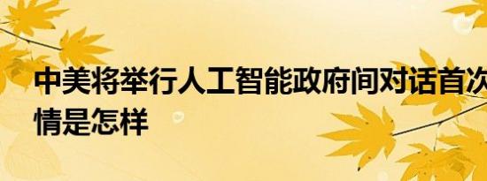 中美将举行人工智能政府间对话首次会议 详情是怎样