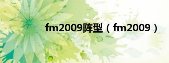 fm2009阵型（fm2009）