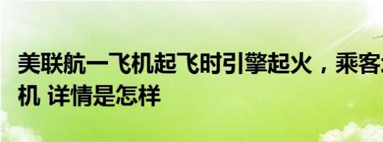 美联航一飞机起飞时引擎起火，乘客均正常下机 详情是怎样