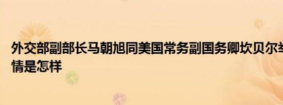 外交部副部长马朝旭同美国常务副国务卿坎贝尔举行磋商 详情是怎样