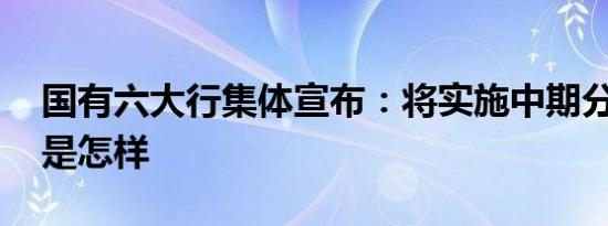 国有六大行集体宣布：将实施中期分红 详情是怎样