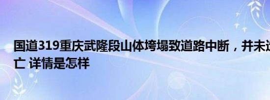 国道319重庆武隆段山体垮塌致道路中断，并未造成人员伤亡 详情是怎样