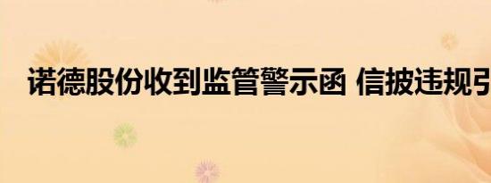 诺德股份收到监管警示函 信披违规引关注