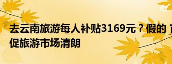 去云南旅游每人补贴3169元？假的 官方辟谣促旅游市场清朗