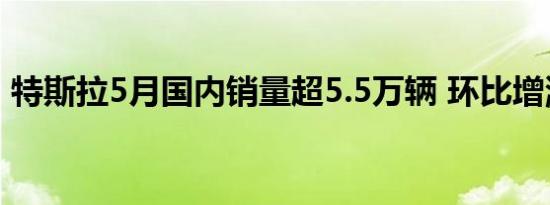 特斯拉5月国内销量超5.5万辆 环比增涨77%