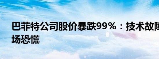 巴菲特公司股价暴跌99%：技术故障引发市场恐慌