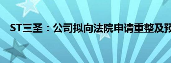 ST三圣：公司拟向法院申请重整及预重整