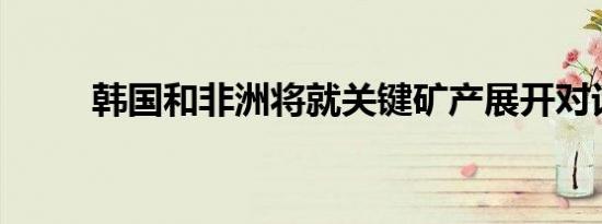 韩国和非洲将就关键矿产展开对话