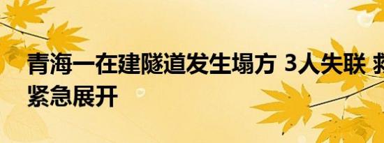 青海一在建隧道发生塌方 3人失联 救援行动紧急展开