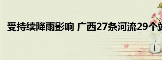 受持续降雨影响 广西27条河流29个站超警