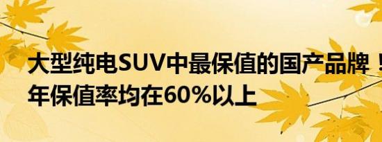 大型纯电SUV中最保值的国产品牌！蔚来三年保值率均在60%以上